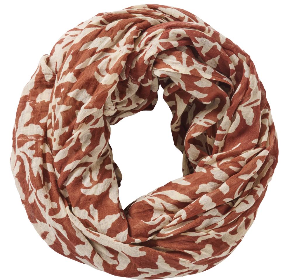 IB Laursen Halstuch Baumwolle kupfer floral